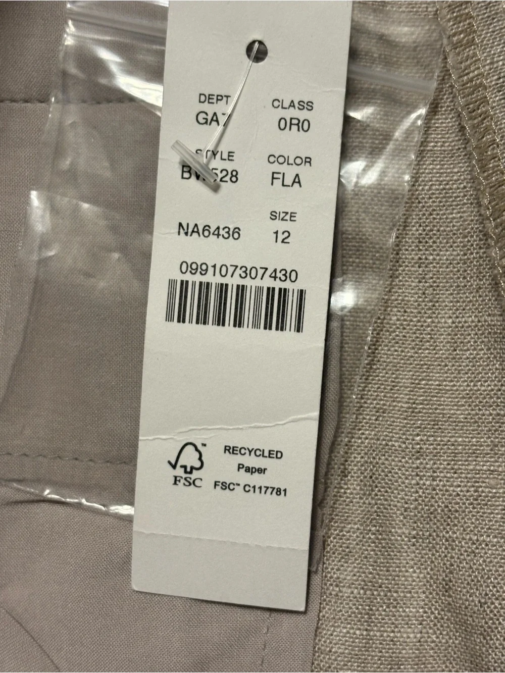 J. Crew Wide Leg Essential Pant in Linen Size 12 Tan Workwear Office Summer NWT